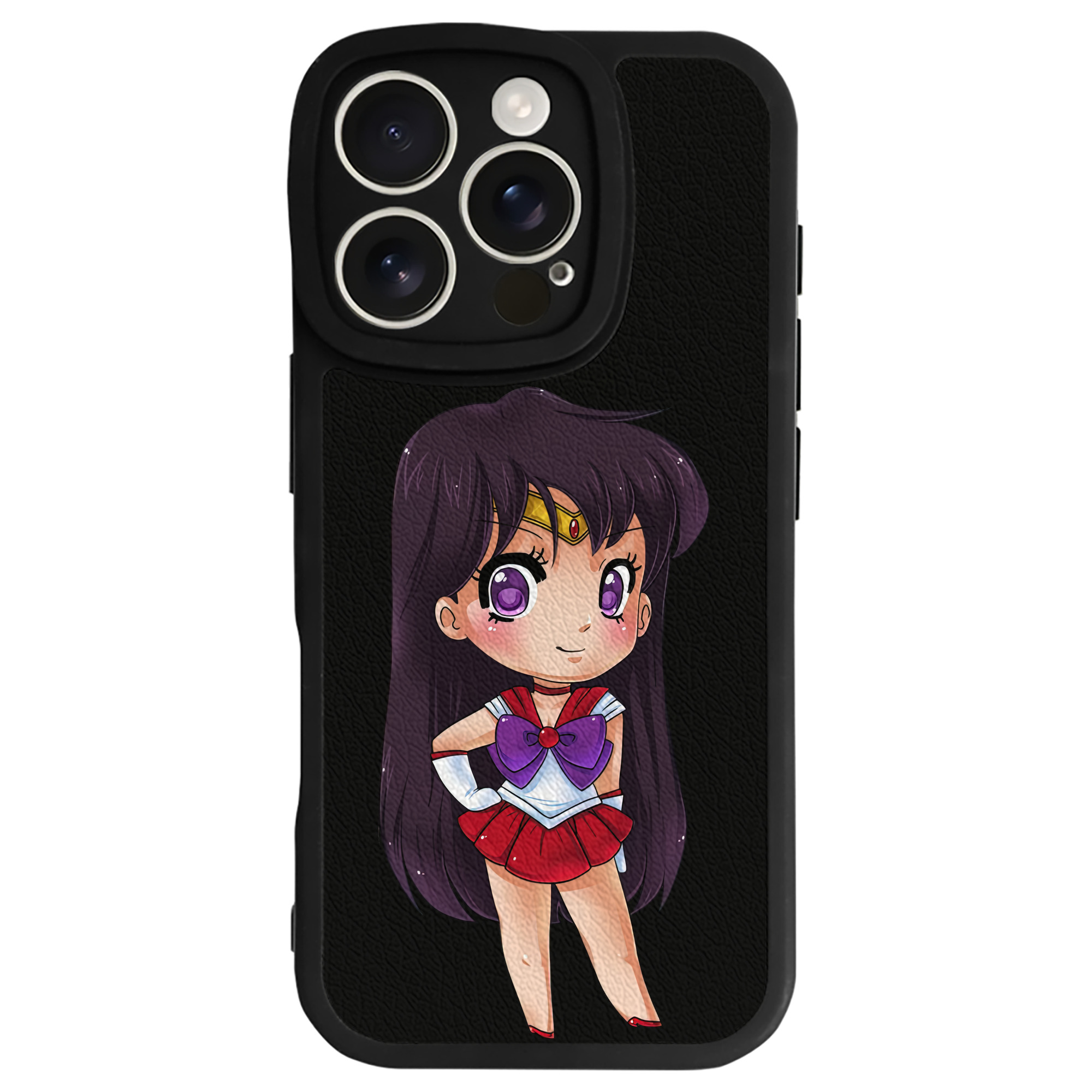 （画像用） 美少女戦士セーラームーン 火野レイ ひの レイ Sailor Moon Hino Rei （セーラーマーズ,Sailor Mars） 【iPhone 16シリーズ対応】シリコンスマホケース（レザー調） 材質：シリコン